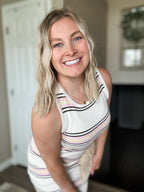 Striped Knit Sleeveless Mini Dress