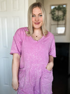 Sunshine State Mineral Wash Romper - Orchid
