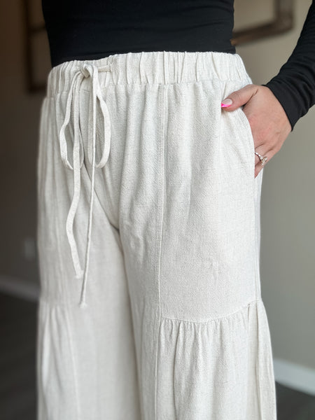 Romilly Tiered Palazzo Pant - Natural