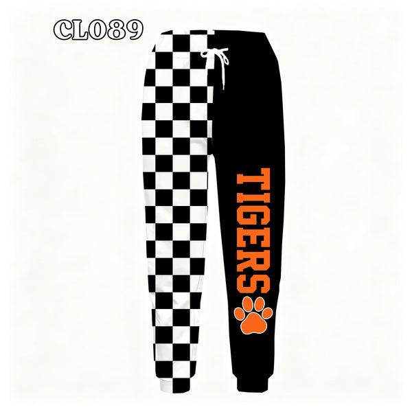 PREORDER Spiritwear Checkered Split Leg Bottom - TIGERS