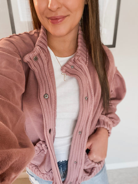 Amry Vintage Cardigan Jacket - Vintage Mauve