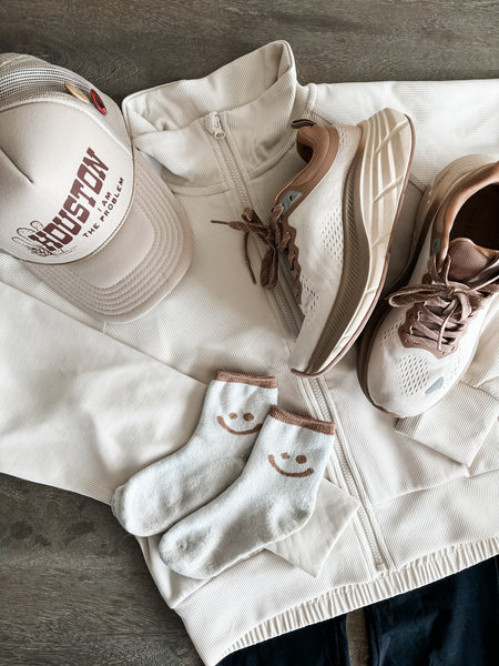 Lucie Ribbed Zip Jacket - SIZE LARGE