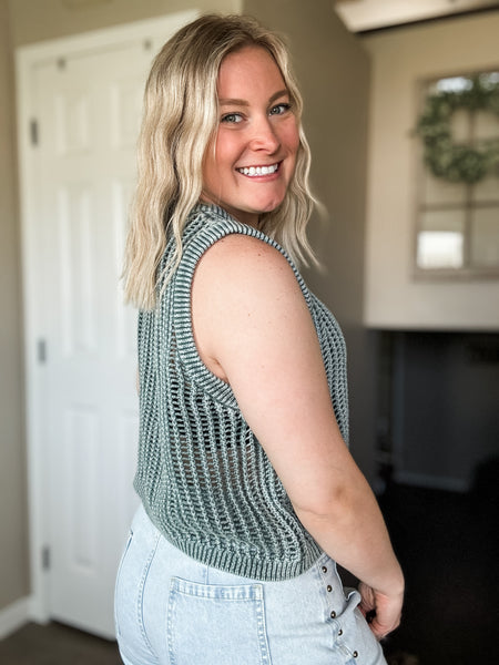 Kenleigh Open Knit Sweater Vest