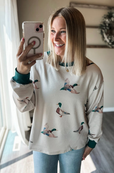 PREORDER Mallory Duck Print Pullover