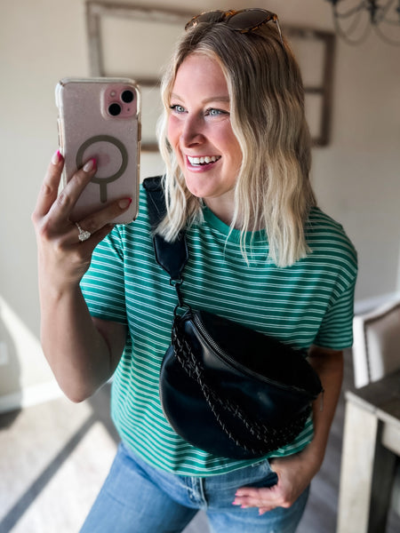 Jensen Stripe Basic Tee - Green