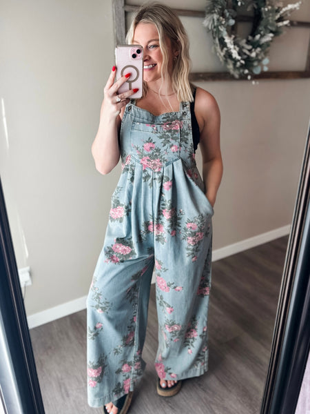 PREORDER Blushing Meadow Floral Overalls
