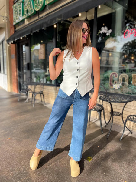 Manhattan Button Vest - SIZE SMALL