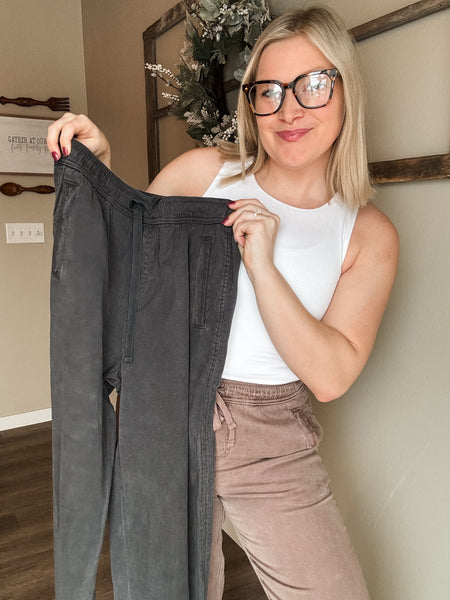 Avery Tapered Tencel Pant - Cocoa - SIZE SMALL