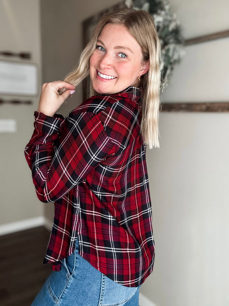 Ember Plaid Button Up