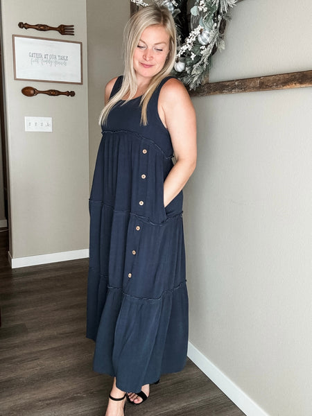 Toia Tiered Side Button Dress
