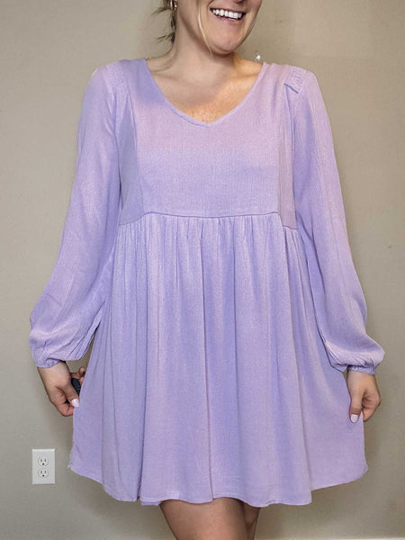 Jaylani Babydoll Dress - Lilac