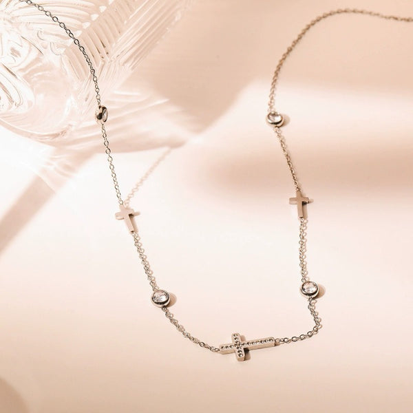 Eden Cross Necklace - Silver