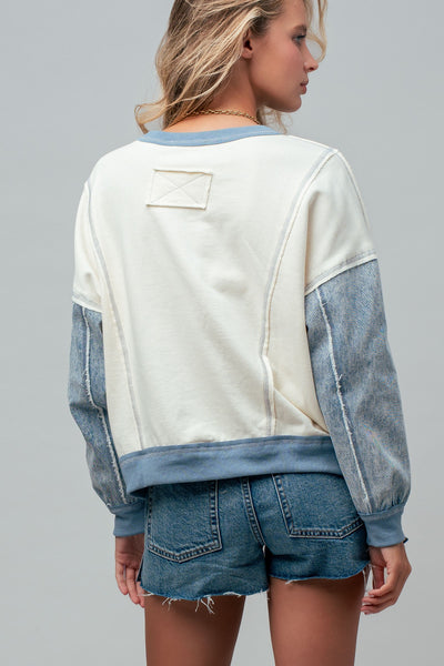 Dylan Mixed Knit Top