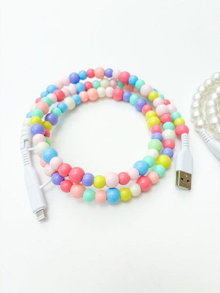 PREORDER Round Two Beaded Phone Charger