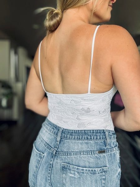 Louie Lace Bodysuit - White