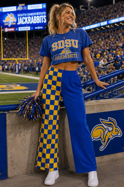 PREORDER Spiritwear Checkered Split Leg Bottom - SDSU JACKRABBITS