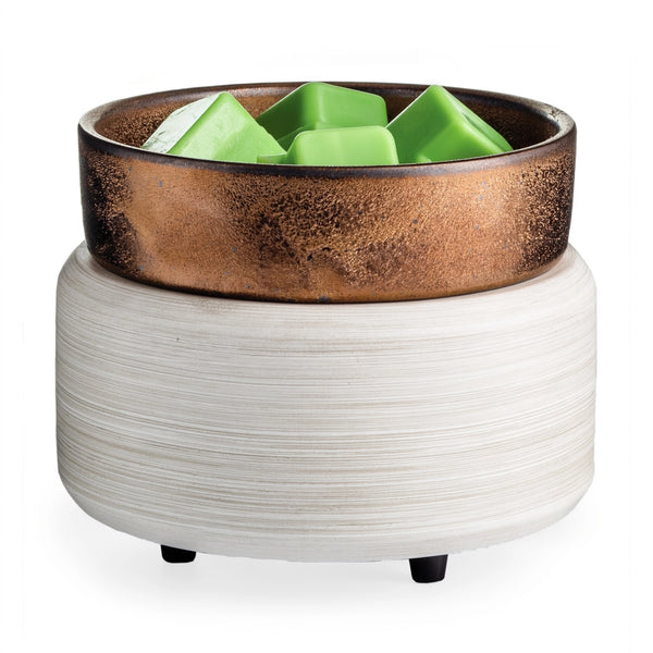 2-In-1 Candle Warmer - White/Bronze