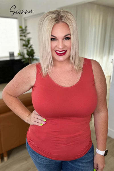 Willow Reversible Seamless Tank - Burnt Sienna