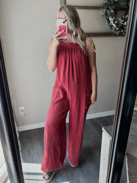 Scarlett Knotted Back Jumpsuit - SIZE MEDIUM
