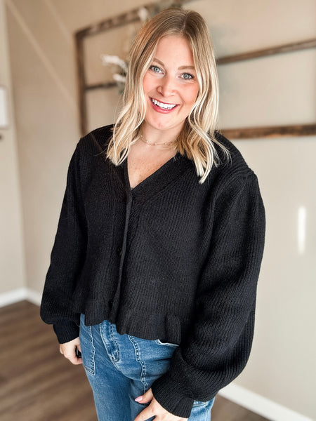 Minka Ruffle Sweater Cardigan