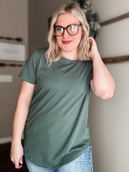 Kerigan Basic Round Tee - Eldergreen