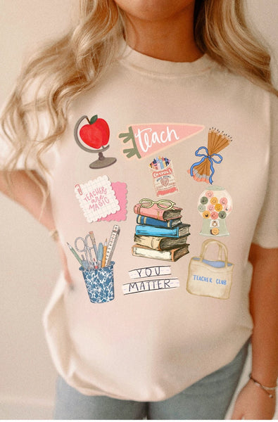Teacher Collage Graphic Tee