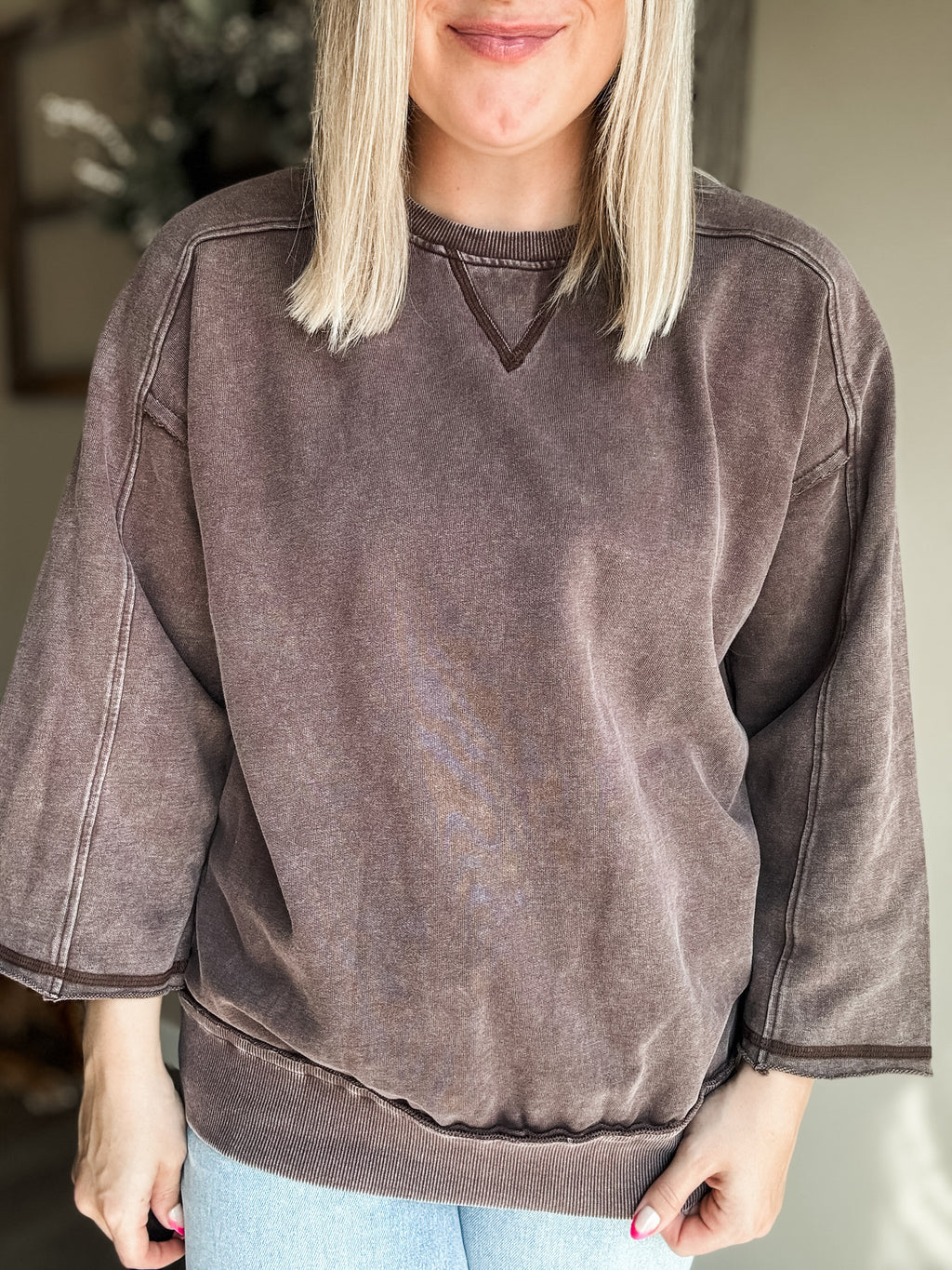Tavi Mineral Wash Pullover - SIZE MEDIUM