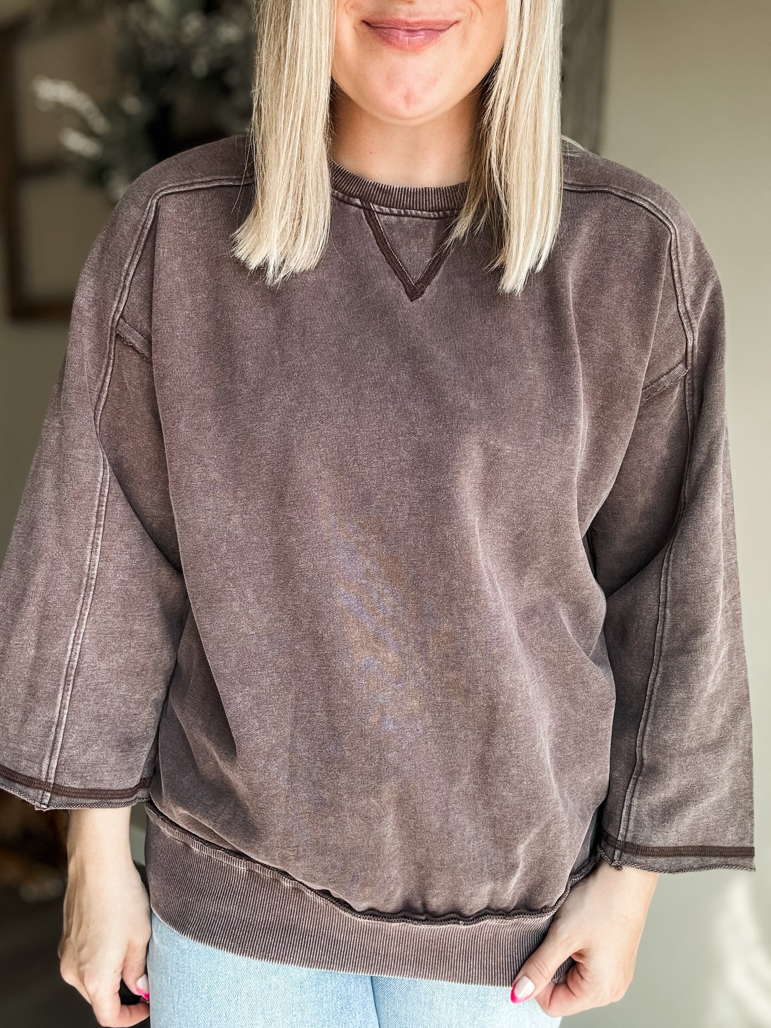 Tavi Mineral Wash Pullover - SIZE MEDIUM