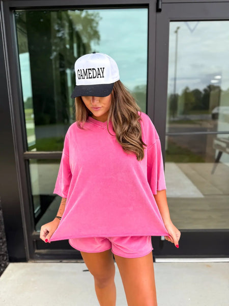 Pretty In Pink V-Neck Set