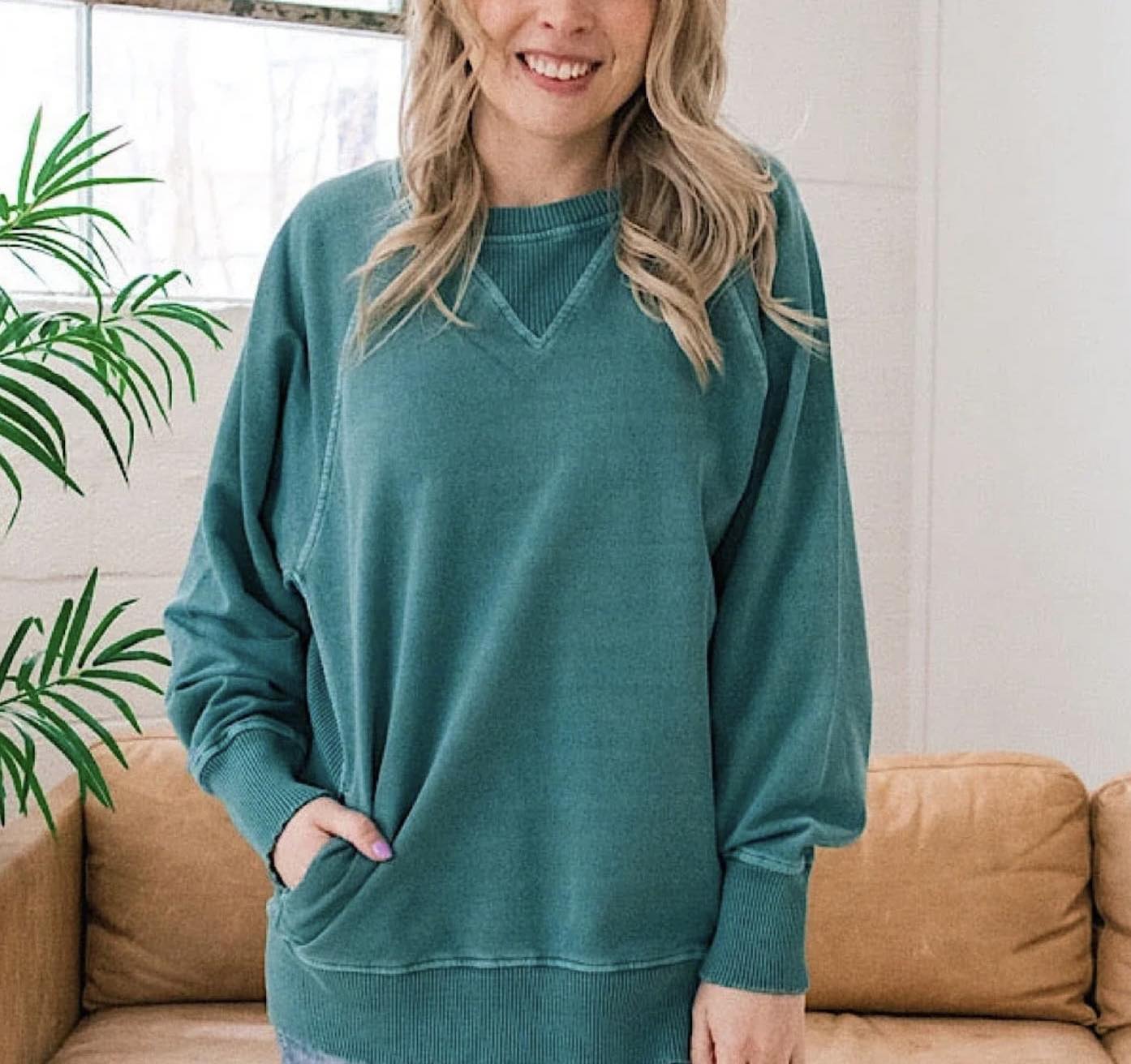 Shea Crewneck Sweatshirt - Teal