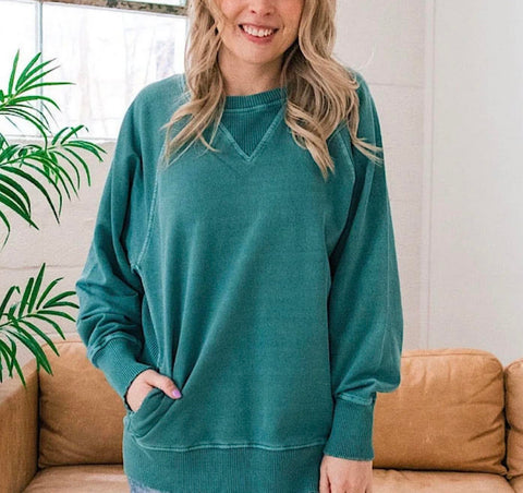 Shea Crewneck Sweatshirt - Teal