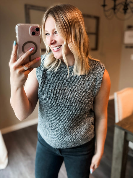Ginny Sweater Vest Tank - Black