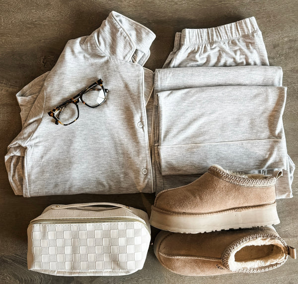 Laila Pajama Set - Heather Grey