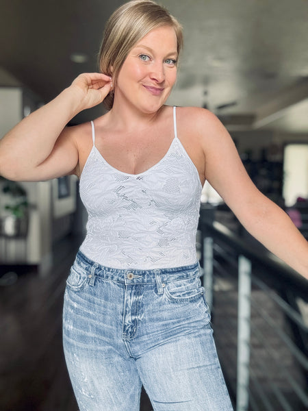 Louie Lace Bodysuit - White