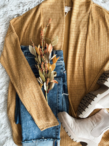 Tia Texture Ribbed Cardigan