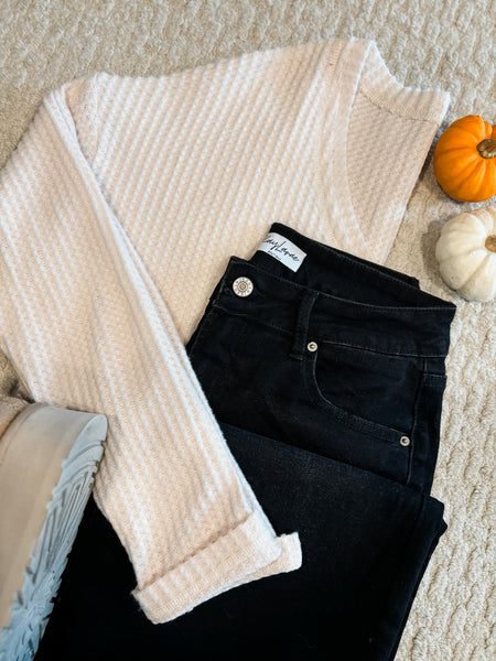 Baylor Waffle Knit Top - SIZE LARGE