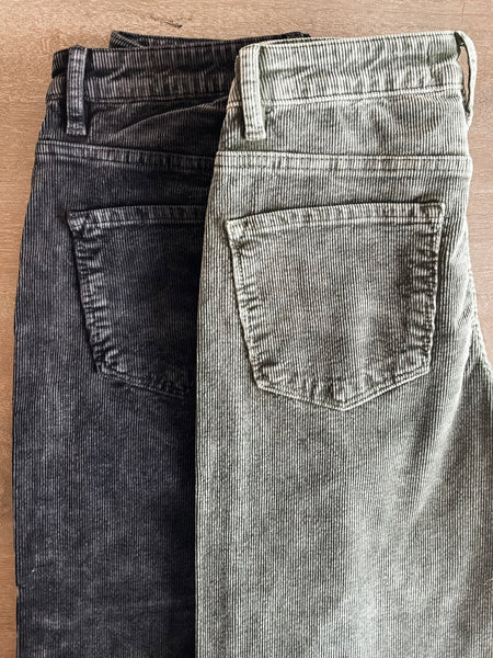 Miller Wide Leg Corduroy Pants - Forest