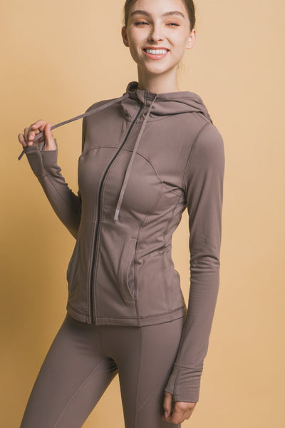 Kaela Activewear Zip Jacket - Taupe