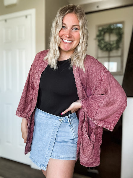 Abilene Wrap Front Denim Skort