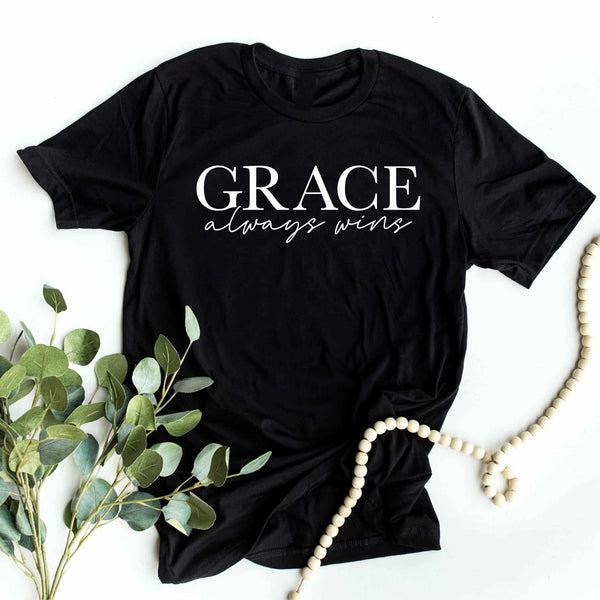 Grace Always Wins Graphic Tee - SIZE LARGE