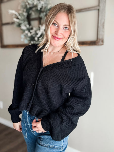 Minka Ruffle Sweater Cardigan