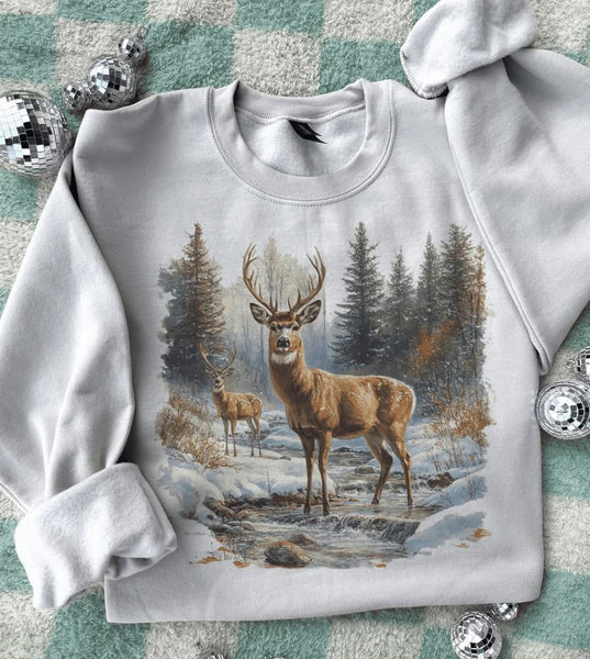 Retro Deer Graphic