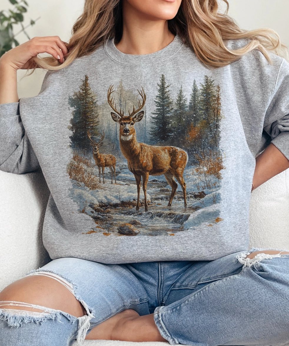 Retro Deer Graphic