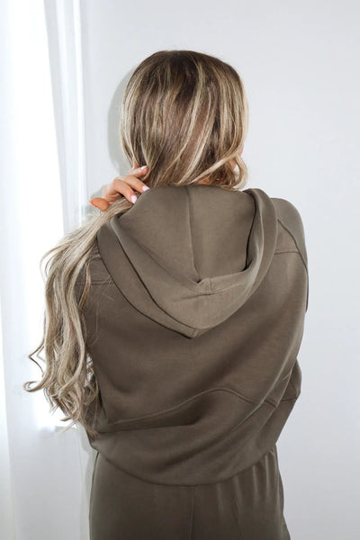 Army Green Scuba Hoodie - SIZE SMALL