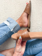 Sole Mate Slip on Sandals in Tan