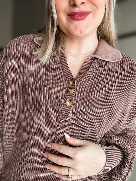 PREORDER Zoie Knit Collared Sweater