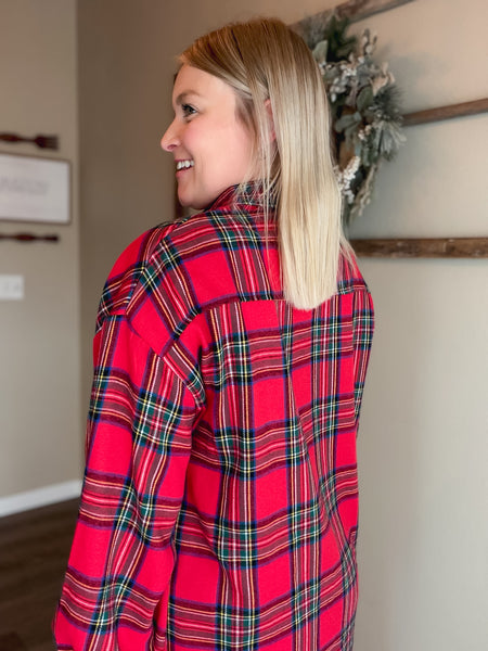 Tidings Plaid Button Down Top