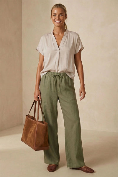 Luma V Neck Blouse - Papyrus