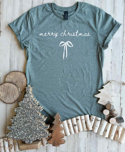 Merry Christmas Bow Graphic Tee