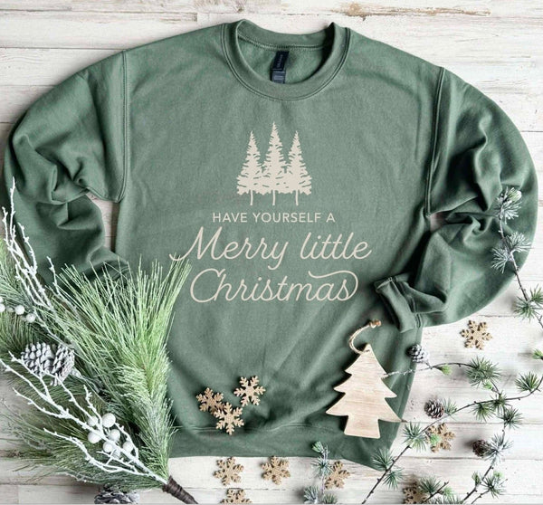 Merry Little Christmas Graphic Sweatshirt - SIZE SMALL